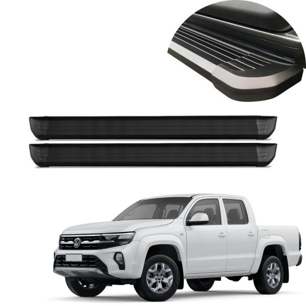 Estribo Alumínio Preto Amarok Cabine Dupl...
