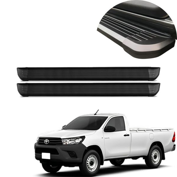 Estribo Alumínio Preto Hilux Cabine Simpl...