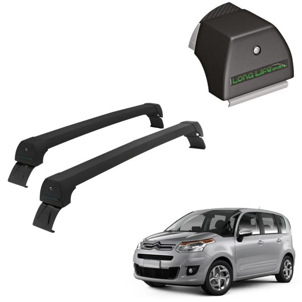 Rack de Alumínio Preto 45kg Citroen C3 Pi...