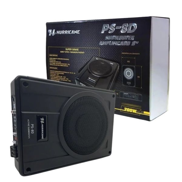 Subwoofer Ativo PS-8D 200W RMS - Hurricane  Subwoofer Ativo PS-8D 200W RMS - Hurricane