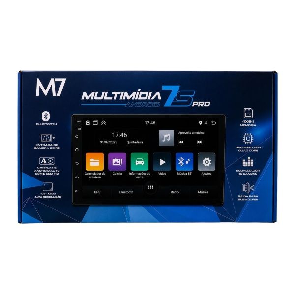 Multimídia Smart Universal 7" Android 15 ...