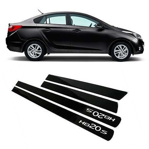 Friso Lateral Preto Escrita Cromo - HB20 ...