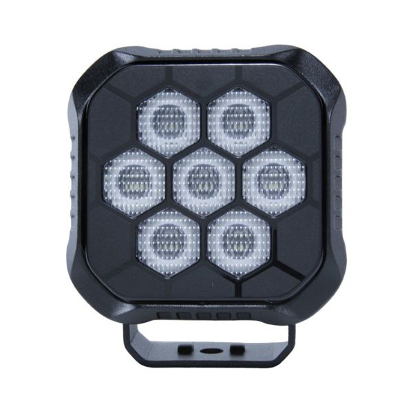 Farol LED Xroad Black Quadrado 7 LEDs 35W...