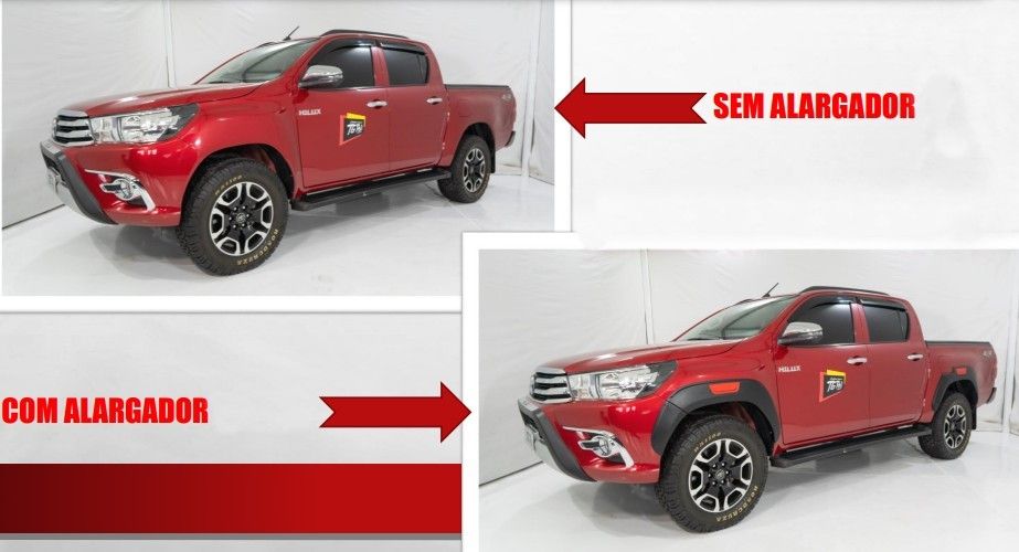 Alargador de Paralamas Hilux CD 2016+ com... Alargador de Paralamas Hilux CD 2016+ com...