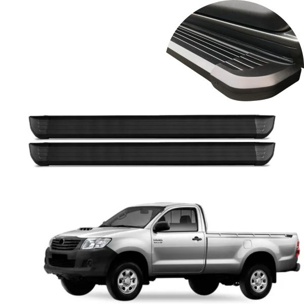 Estribo Alumínio Preto Hilux Cabine Simpl...