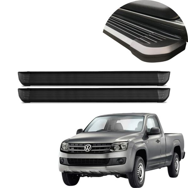 Estribo Alumínio Preto Amarok Cabine Simp... Estribo Alumínio Preto Amarok Cabine Simp...