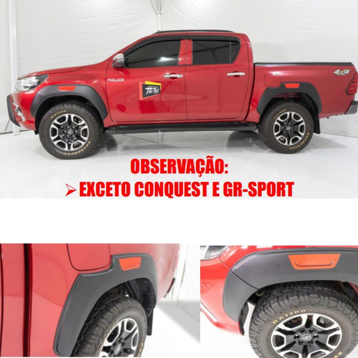 Alargador de Paralamas Hilux CD 2016+ com... Alargador de Paralamas Hilux CD 2016+ com...