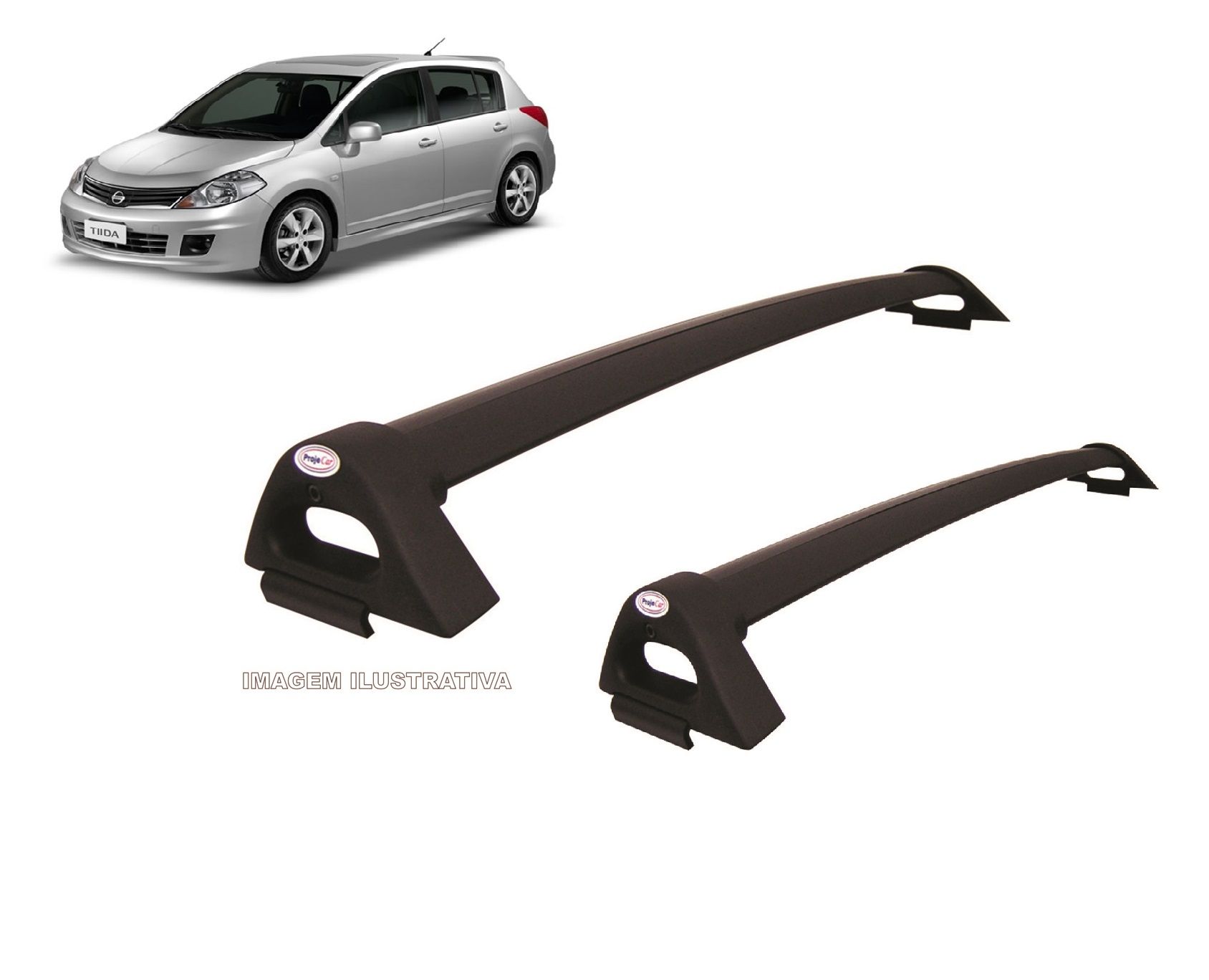Rack de Alumínio Tiida Hatch Preto*