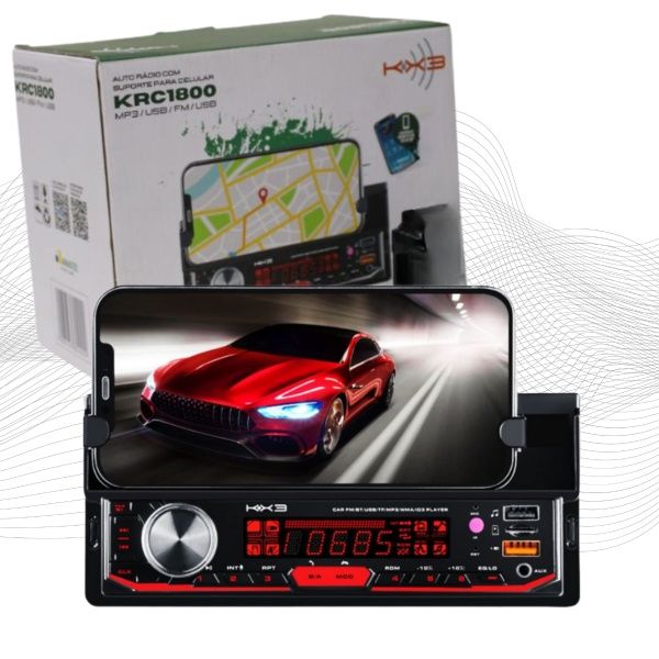 Rádio Automotivo MP3 Bluetooth com Suport...
