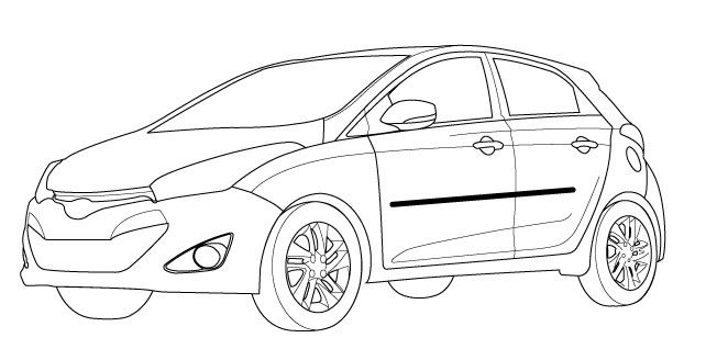 Friso Lateral HB20 Sedan Branco Polar SLIM*