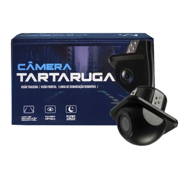 Camera Tartaruga para Ré e Dianteira 110°...