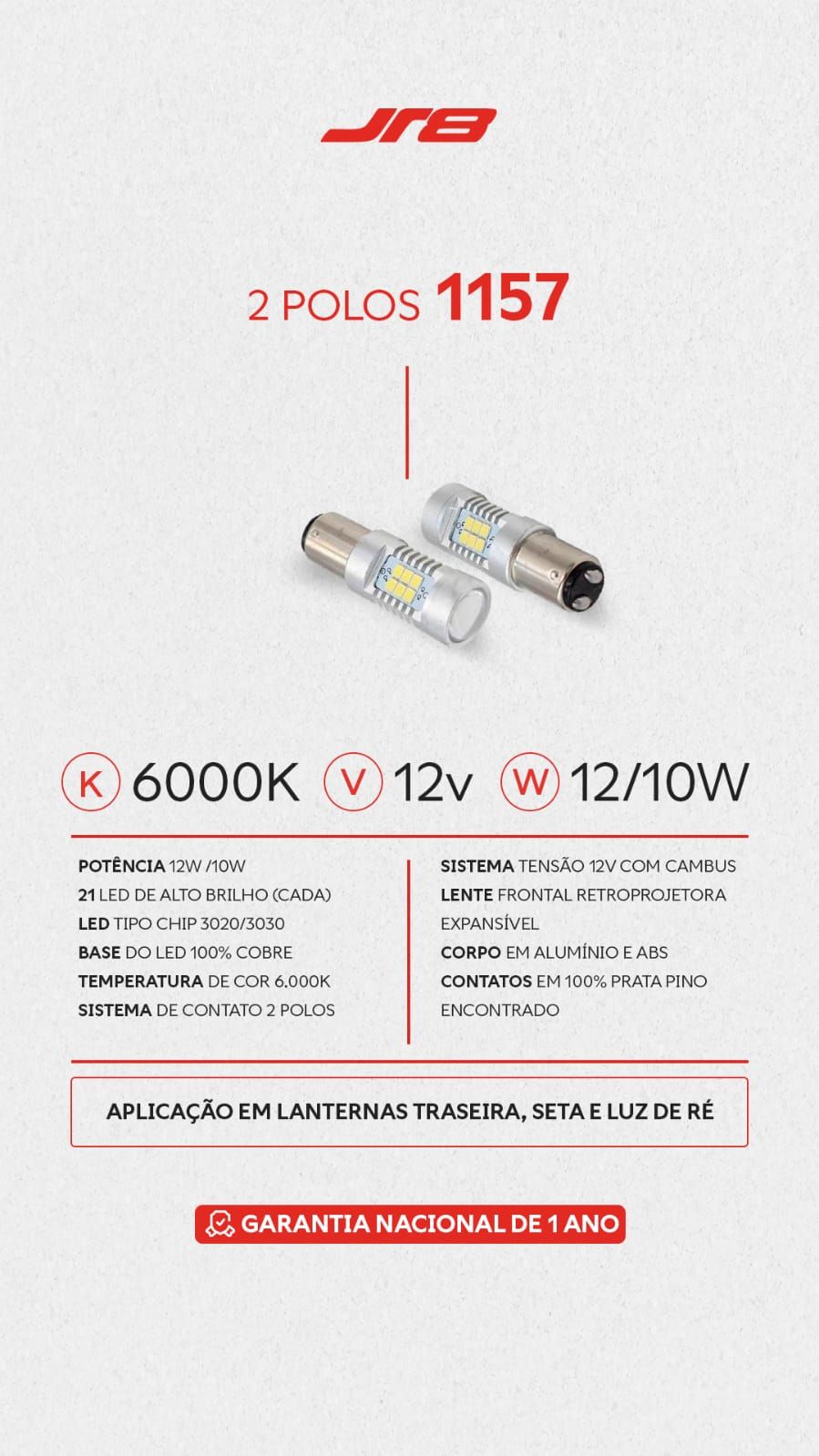 Lâmpada Led Pingo 2 Polos com Canbus (Par...