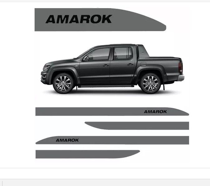 Friso Lateral Amarok CD Cinza Indium SLIM*