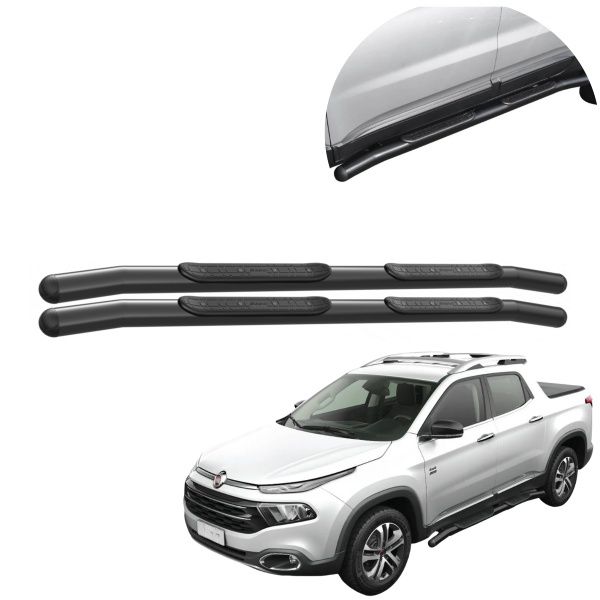 Estribo Tubular Preto Modelo Original Ran...