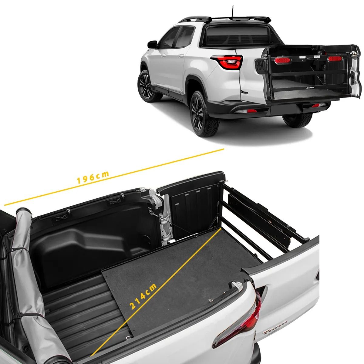 Extensor de Caçamba reforçado Fiat Toro 2...