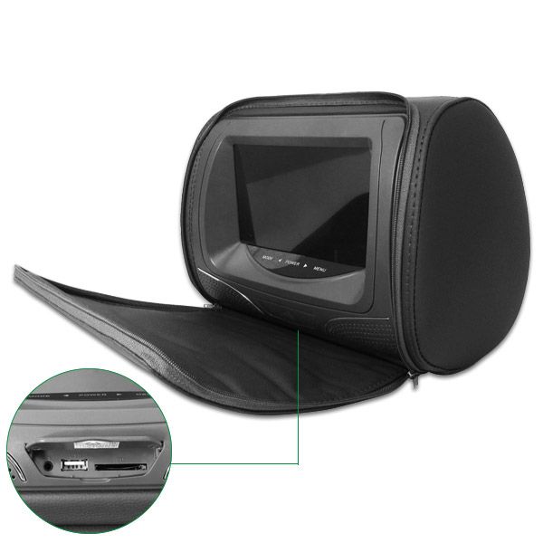 Encosto De Cabeça Cinza C/Leitor De Dvd IN*