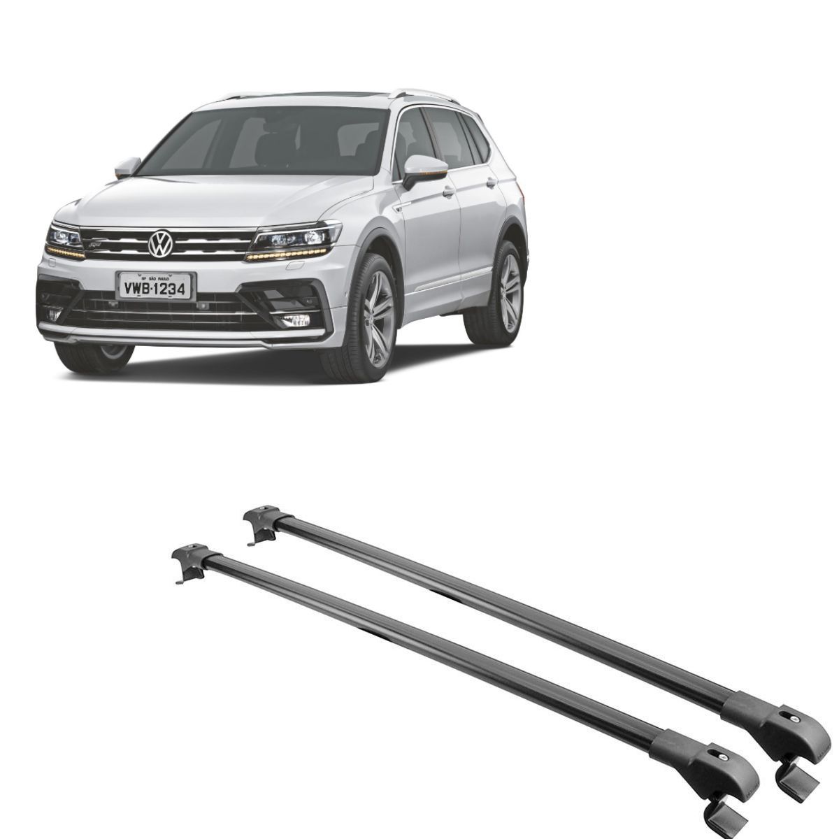 Travessa P/ Longarina Tiguan 18/ Preta Slim