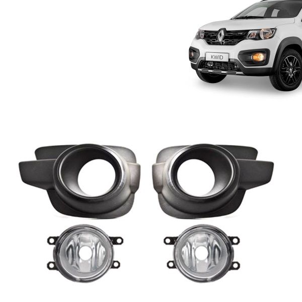 Farol Auxiliar Kwid 17/ C/ Mold Preta Bot... Farol Auxiliar Kwid 17/ C/ Mold Preta Bot...