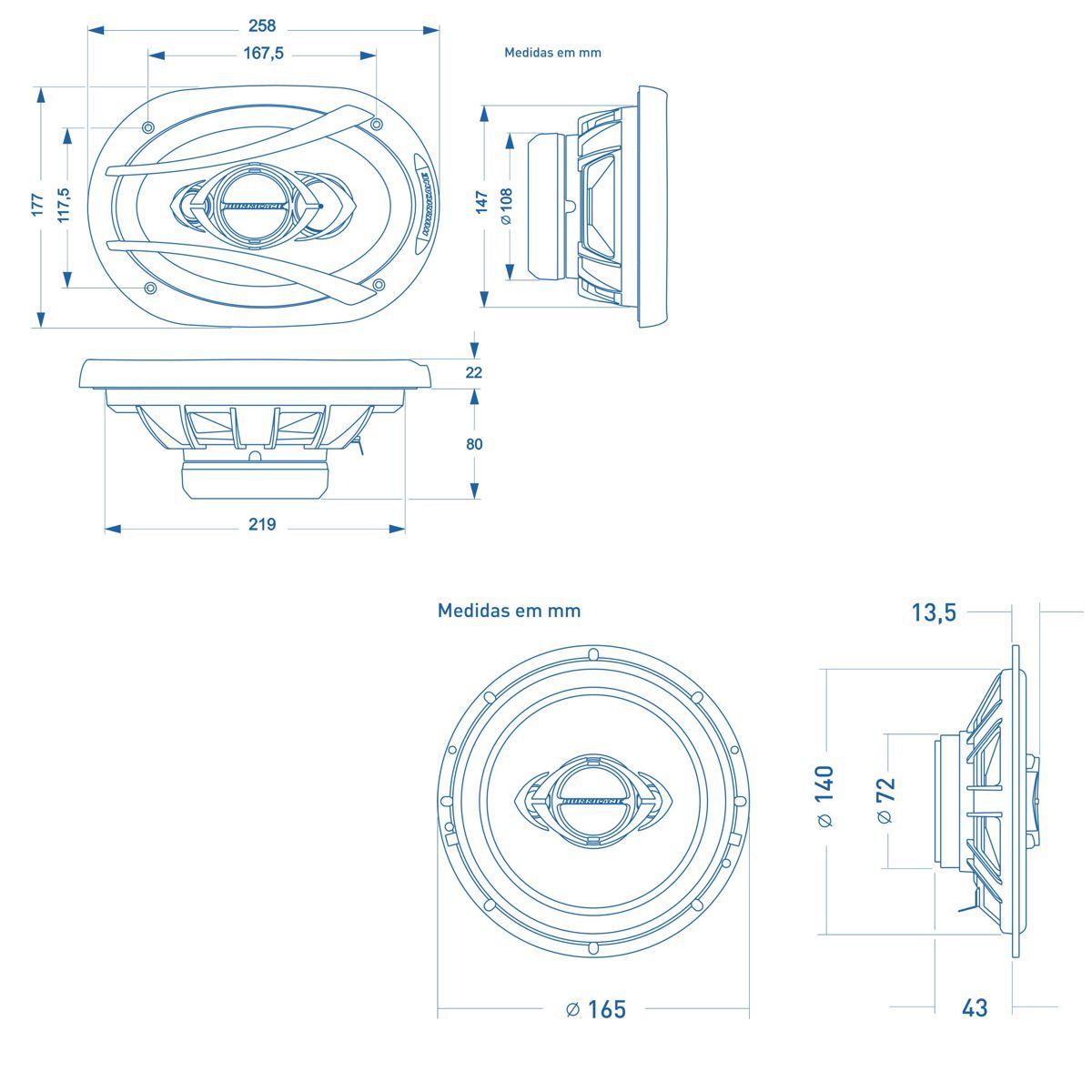 Kit Alto Falante 6" e 6x9" Universal (2 P... Kit Alto Falante 6" e 6x9" Universal (2 P...