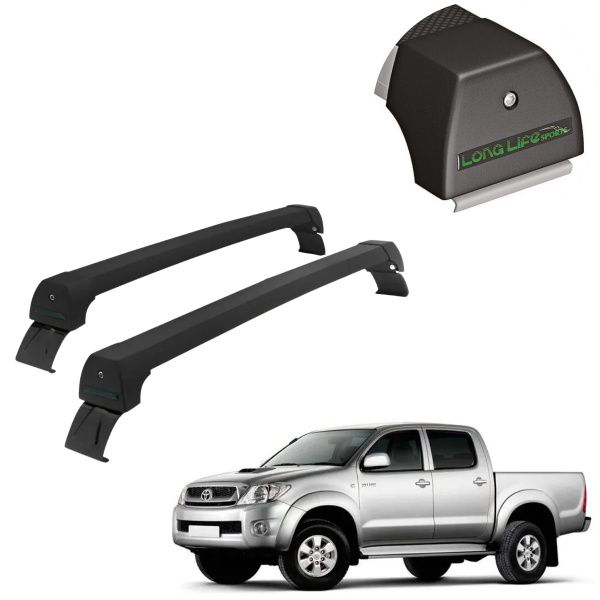 Rack de Alumínio Preto 45kg Hilux (Cabine...