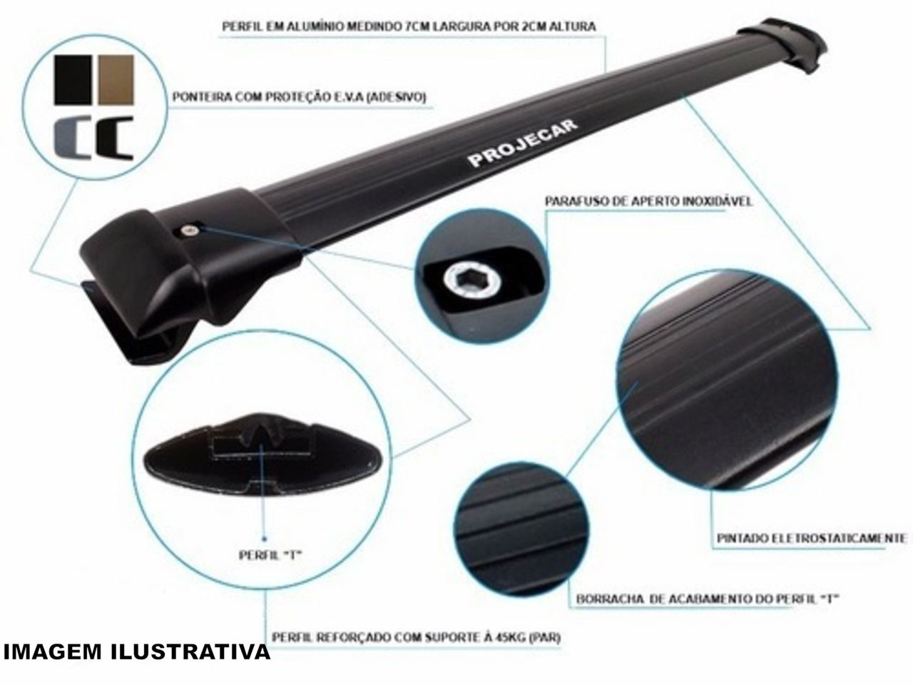 Travessa P/ Longarina Nivus Preta Larga