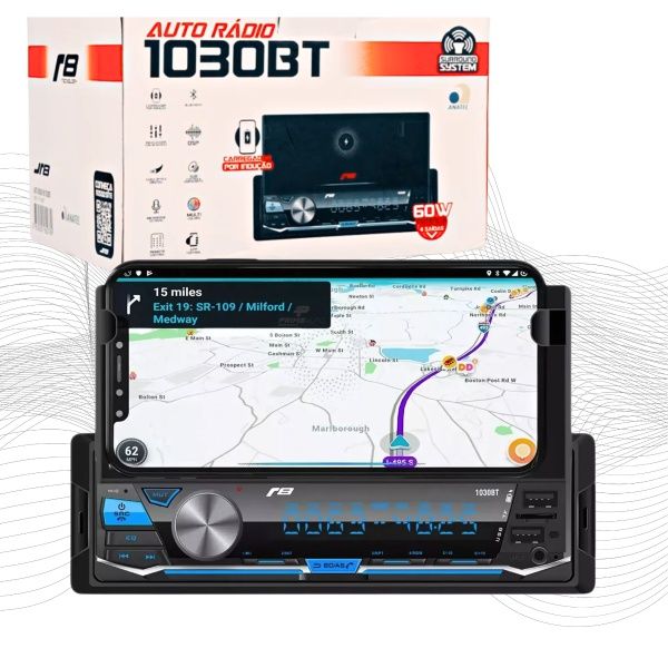 Rádio Automotivo MP3 Bluetooth com Suport...