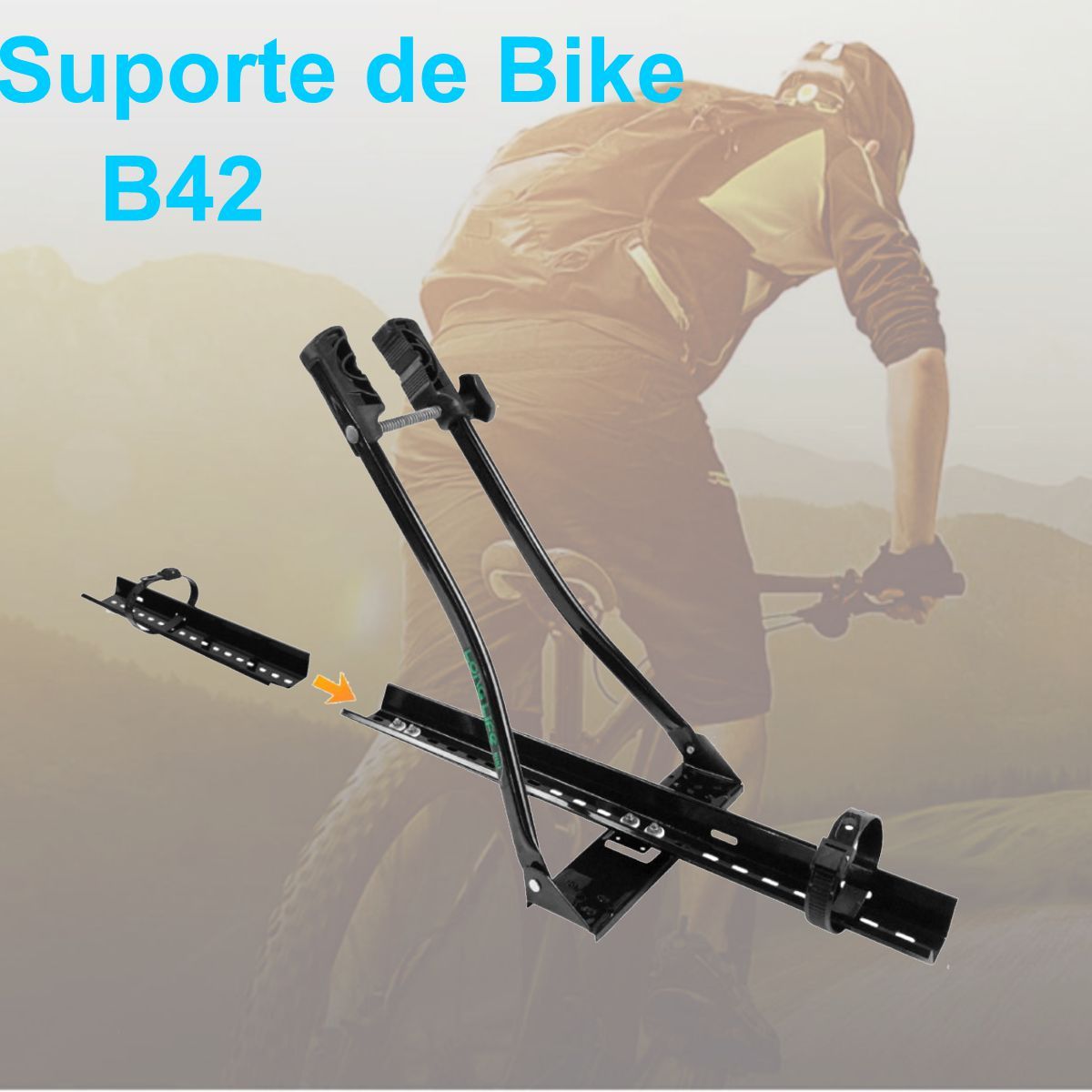 Calha de Bike - Braço de Aço Preto (2 pts) *