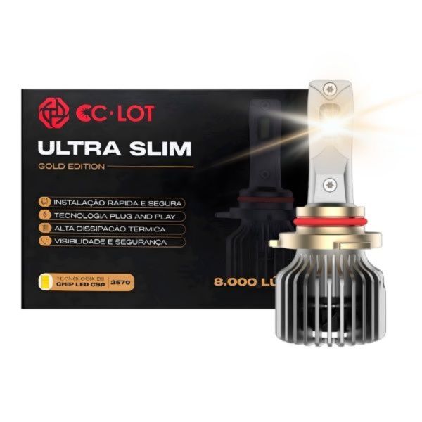 Lâmpada Led Branca HB4 Ultra Slim Gold 65...