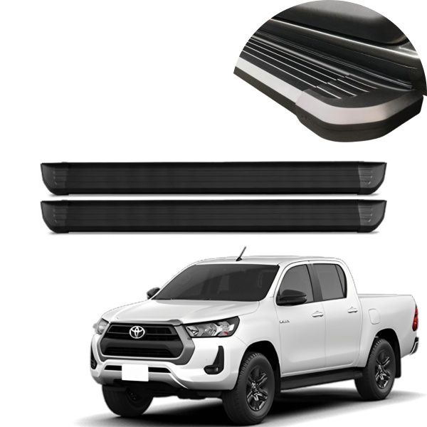 Estribo Alumínio Preto Hilux Cabine Dupla... Estribo Alumínio Preto Hilux Cabine Dupla...