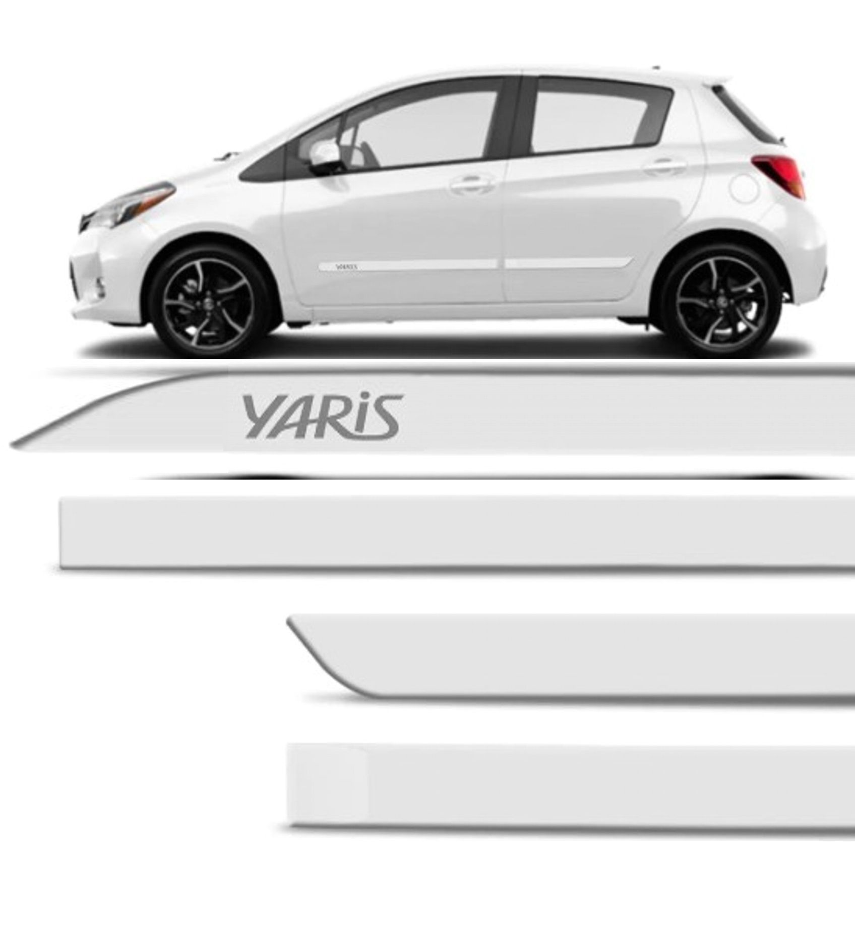 Friso Lateral Yaris Hatch/Sedan Branco Pe...