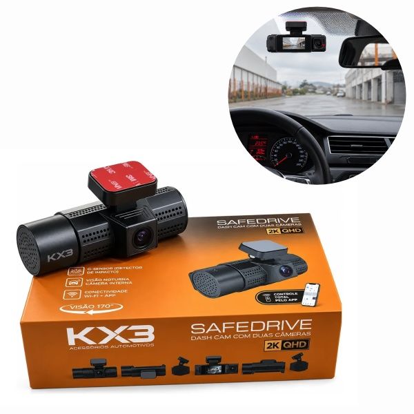 Câmera DVR Automotiva com 2 Câmeras Full ...
