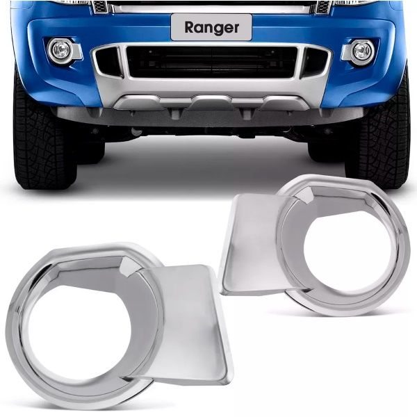 Moldura P/Farol Auxiliar Ranger 13/16 Cro...
